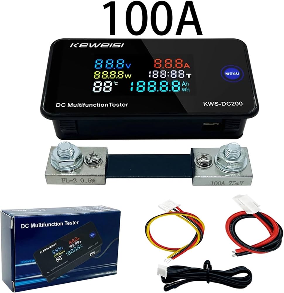 DC 0-200V VOLTMETRE AMPERMETRE GÜÇ ENERJİ ÖLÇER