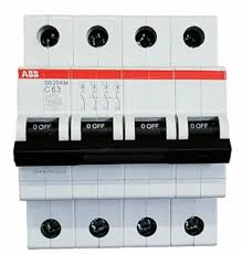 63A 4 pole ABB SW204 MCB C CURVE