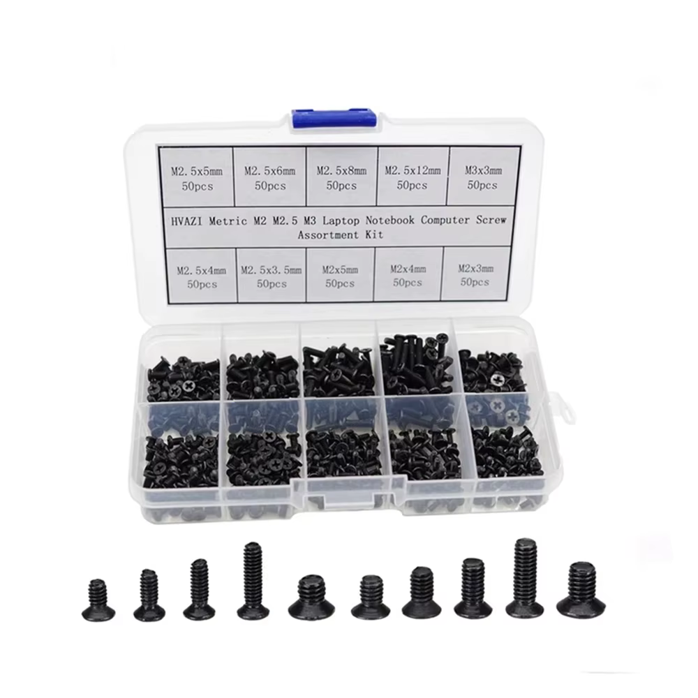 KM FAT HEAD MICRO SCREWS KIT (500 PIECES) M2. 5*4, 5*5, 5*6, 5*8, M3*5 - electric
