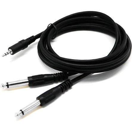 3 metre 3.5 mm Stereo Erkek -2x6.3 mm Mono Erkek Ses Kablosu