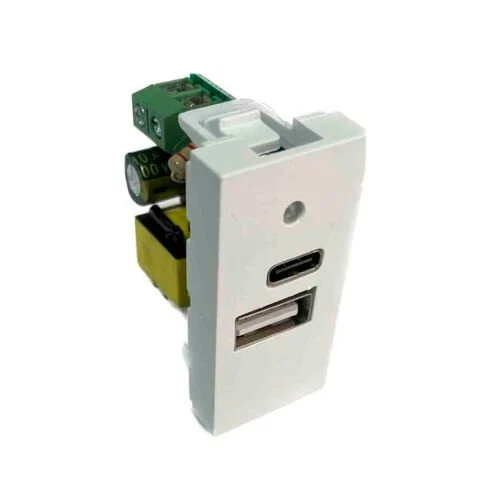 NE-ad 45x22.5 Dual USB Charging Adapter A/C White