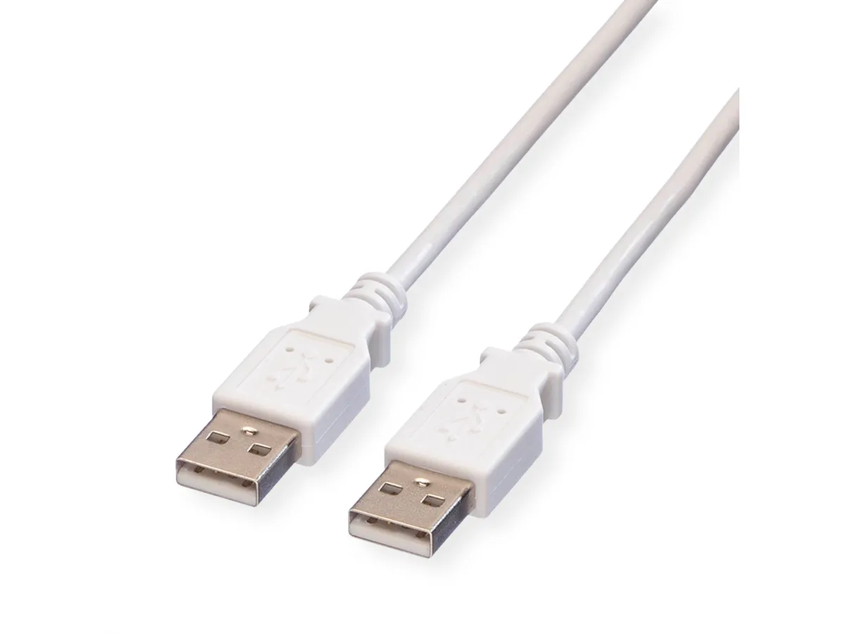 VALUE USB 2.0 Kablosu, A - A, Erkek/Erkek, beyaz, 0,8 m