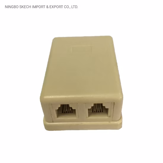 RJ12 ÇİFT PORTLU TELEFON YÜZEY MONTAJ KUTUSU 6 PİN 4 İLETKENLİ JAK