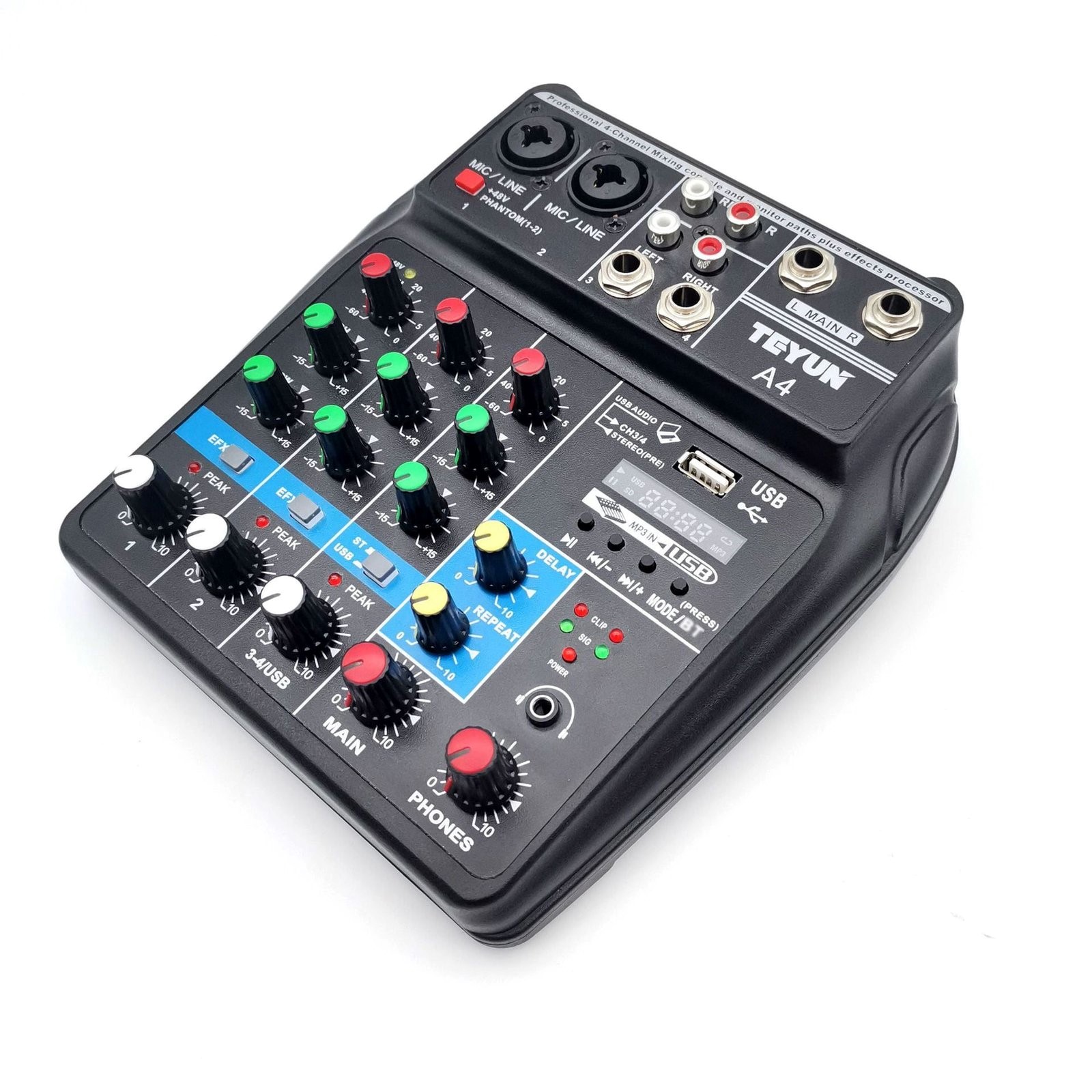 Professional Audio 4 Channel Premium Mic / Line Mixer