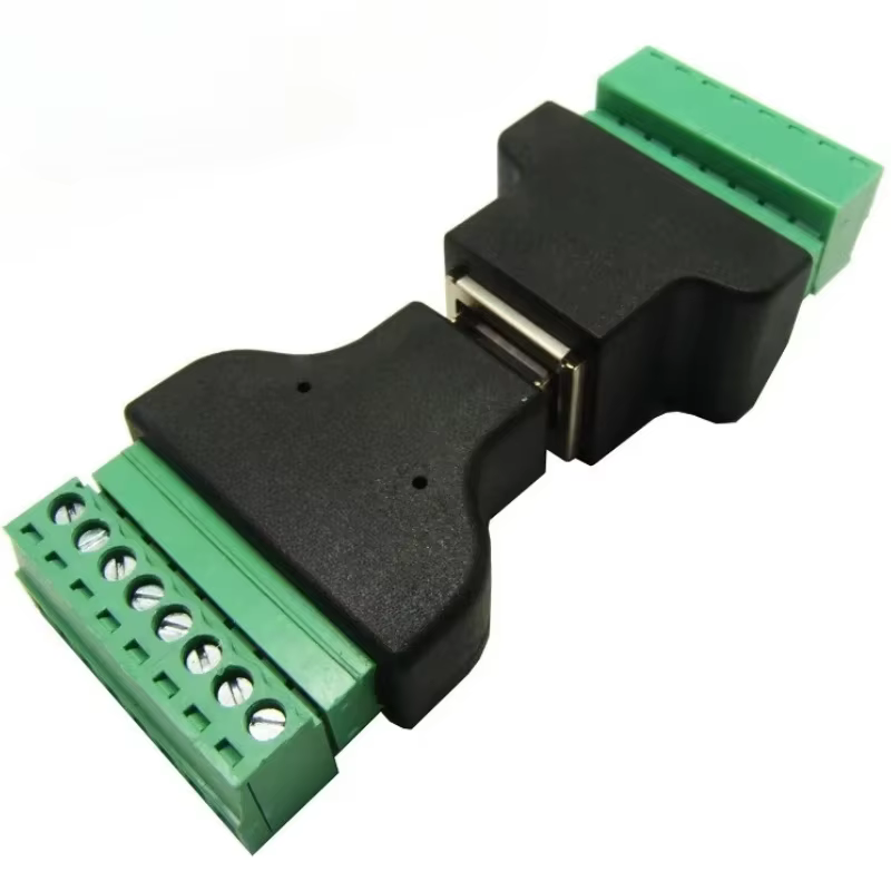 RJ45 Dişi - 8 Pinli Vidalı Terminal Adaptörü