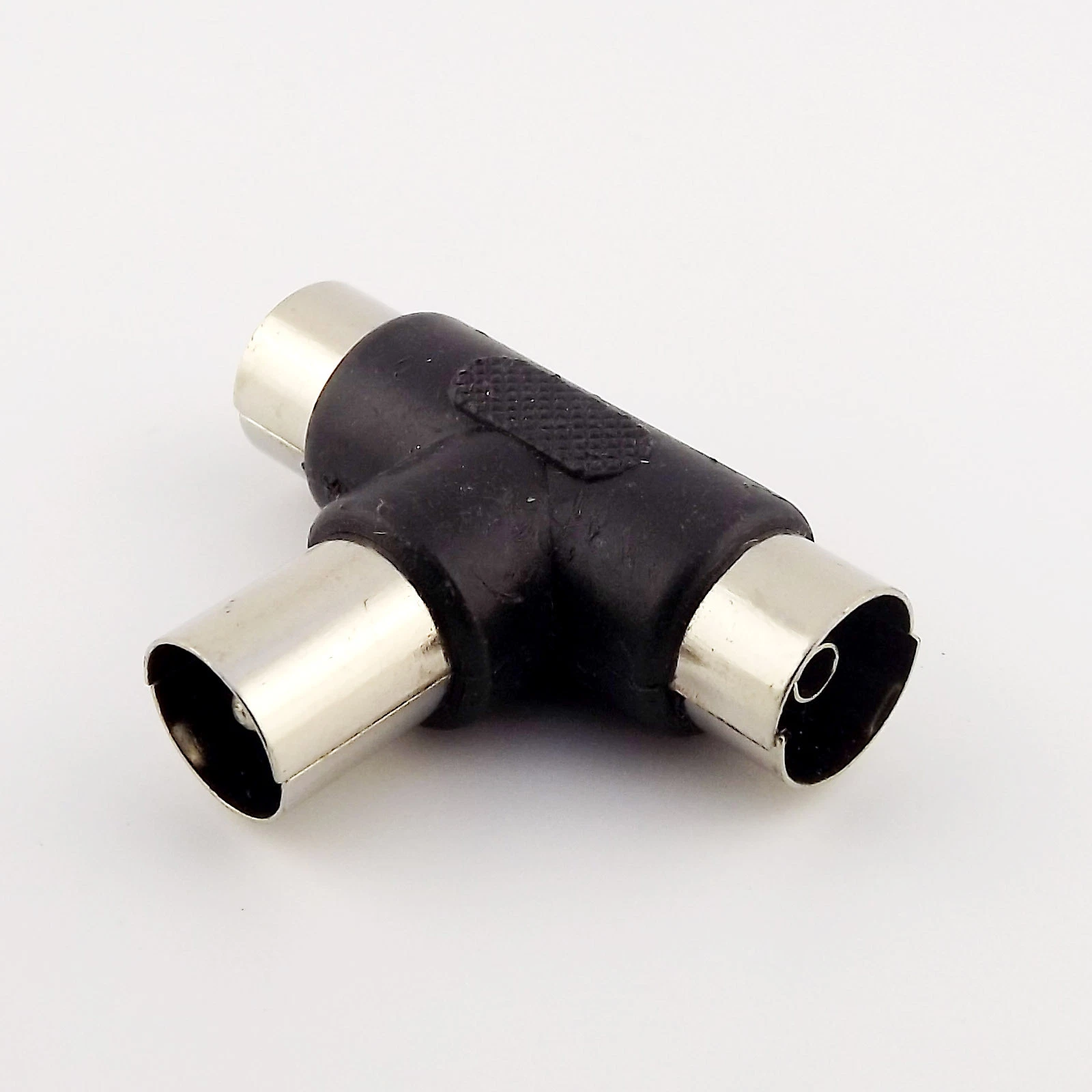 IEC TV PAL Male To Two Double IEC PAL Female Triple T Coax Adapter Connector