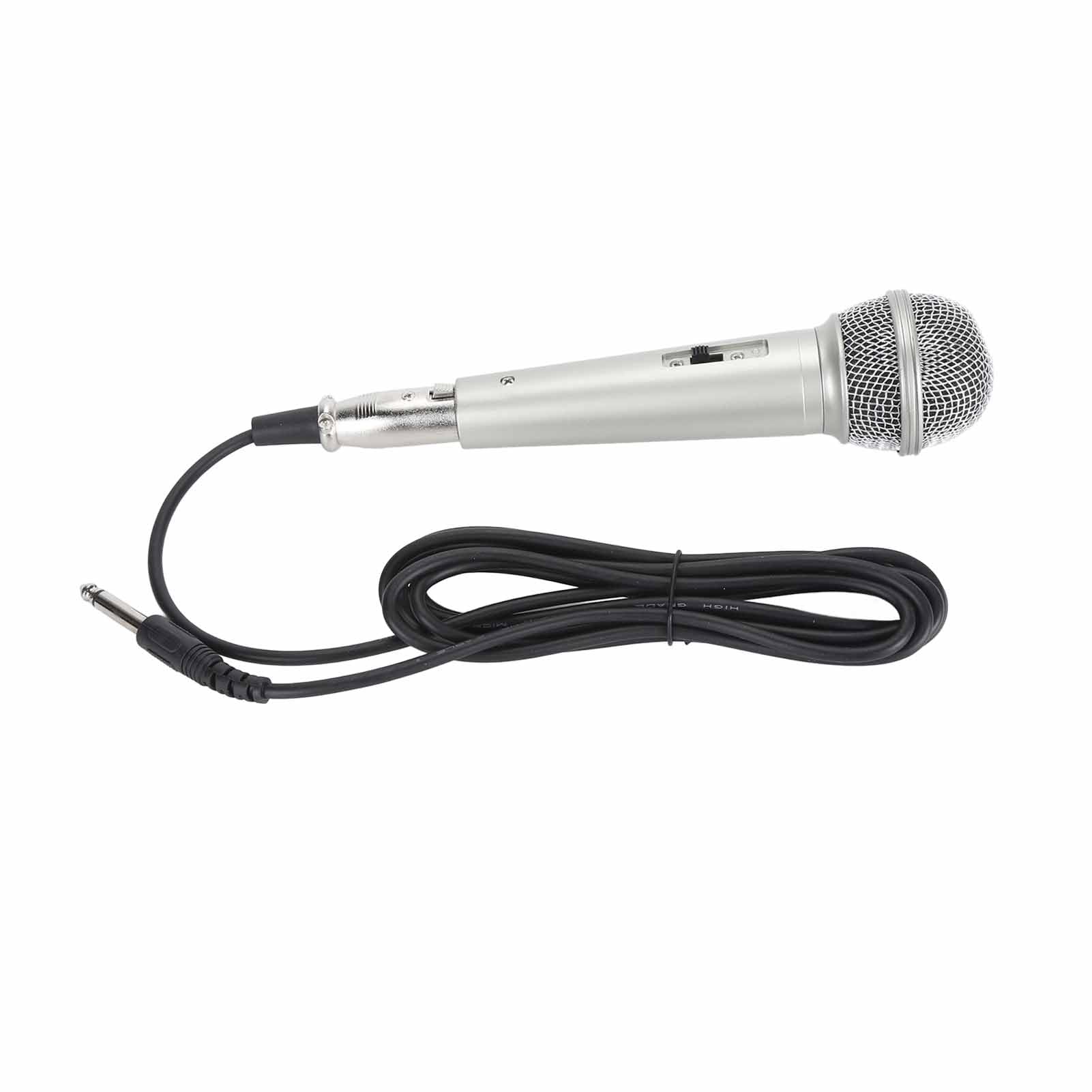 HANDHELD MICROPHONE WITH SILVER PLASTIC BODY